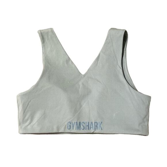 GYMSHARK V Back Crop Tank Top Athletic Sports Bra Removeable Cups Teal Size XL - Picture 1 of 4